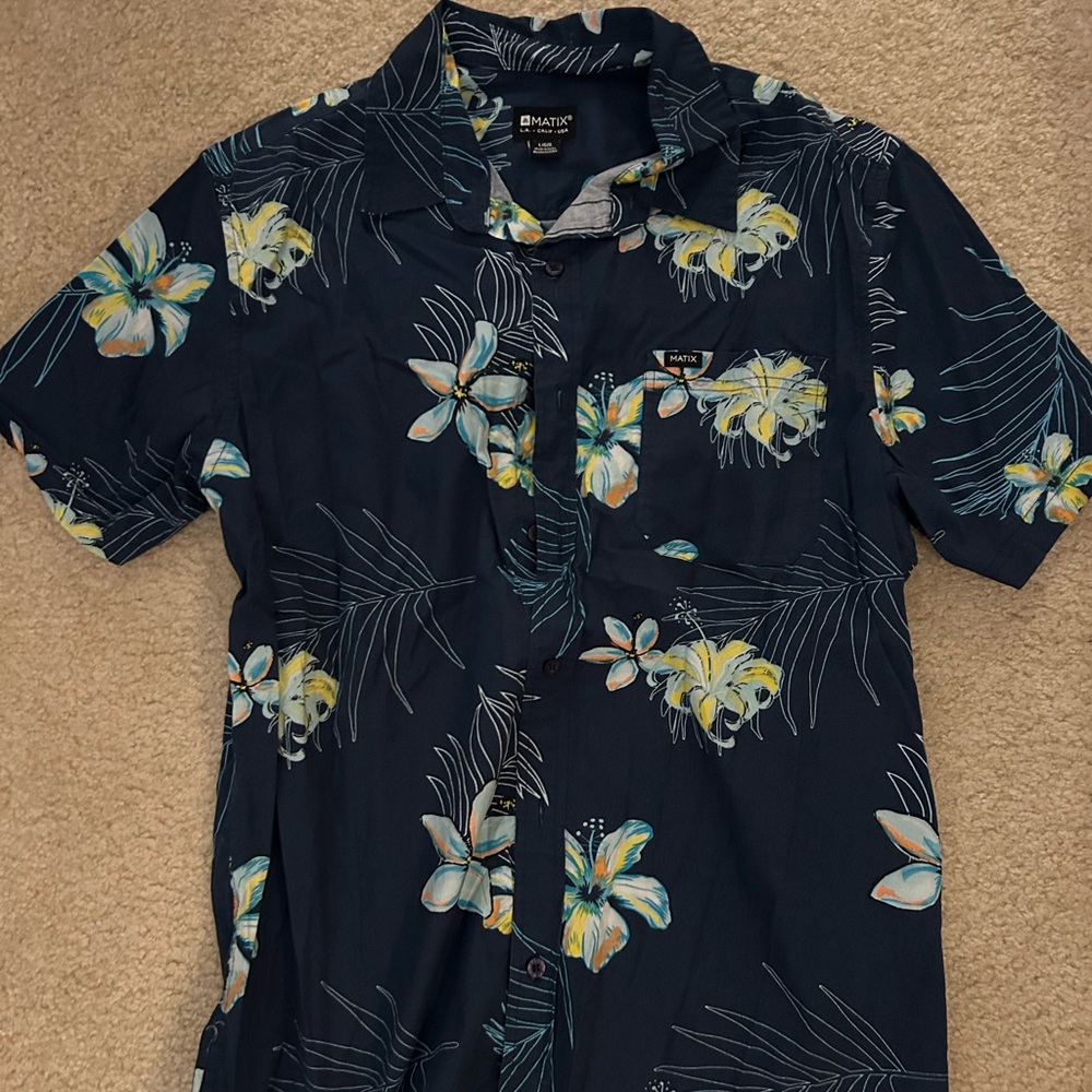 Matix Dark Blue Tropical Shirt